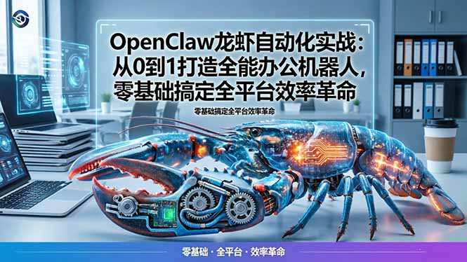 （17996期）OpenClaw龙虾自动化实战：从0到1打造全能办公机器人，零基础搞定全平台效率革命-低成本创业项目大全｜短视频带货+AI副业变现｜知行创业网