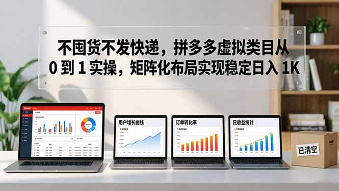 （17989期）不囤货不发快递，拼多多虚拟类目从 0 到 1 实操，矩阵化布局实现稳定日入 1K-低成本创业项目大全｜短视频带货+AI副业变现｜知行创业网