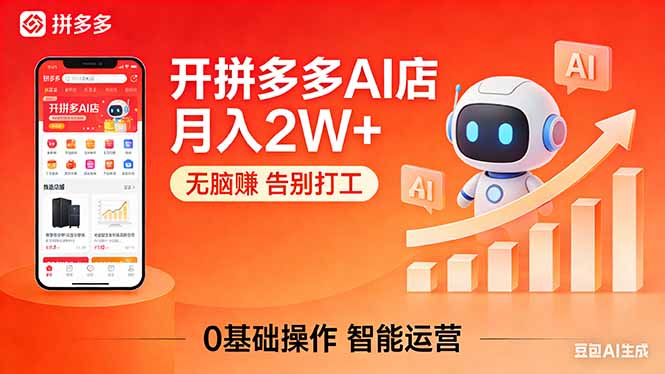 （17947期）开一家拼多多AI店，月入2W+，无脑赚，告别打工，附SOP手册-低成本创业项目大全｜短视频带货+AI副业变现｜知行创业网