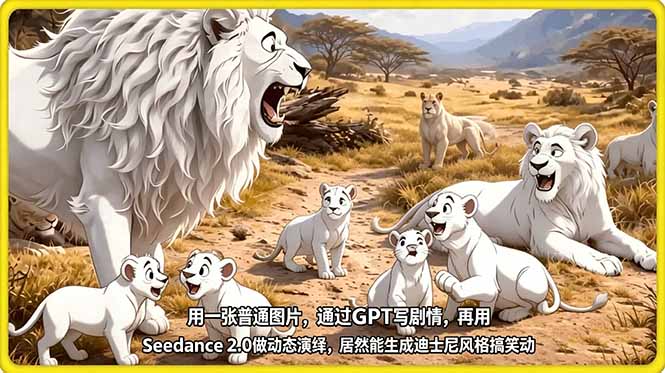 （18137期）用一张普通图片，通过GPT写剧情，再用Seedance 2.0做动态演绎，居然能生成迪士尼风格搞笑动画-低成本创业项目大全｜短视频带货+AI副业变现｜知行创业网