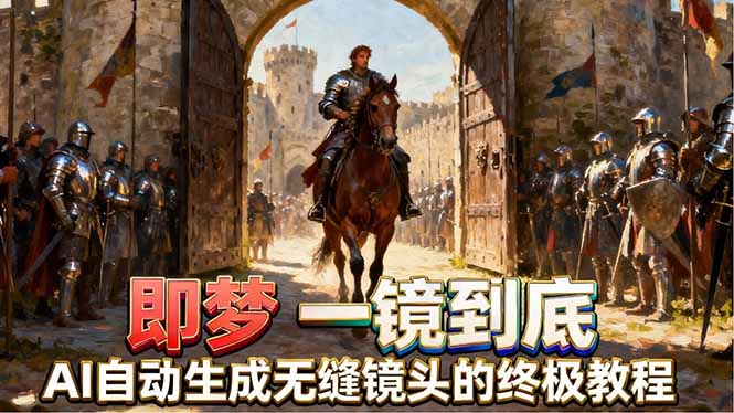 （18241期）即梦AI一镜到底终极教程，智能补帧+运镜技巧，AI自动生成无缝丝滑长镜头高效出片-低成本创业项目大全｜短视频带货+AI副业变现｜知行创业网