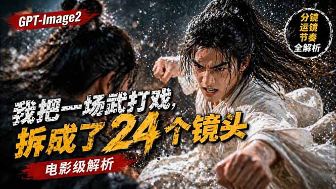 （18212期）用GPT-Image2，把一段武打对决拆成24个连续镜头，从人物建立、动作衔接、运镜节奏，到情绪爆发-低成本创业项目大全｜短视频带货+AI副业变现｜知行创业网