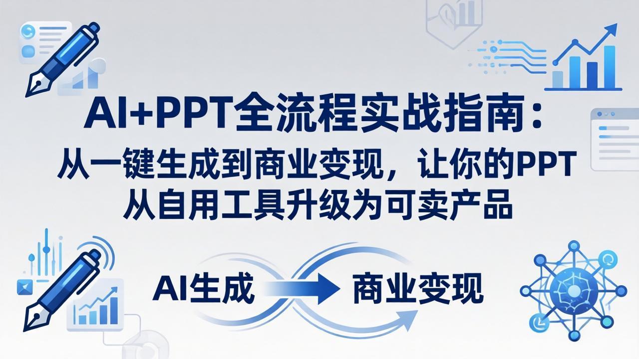 （18142期）AI+PPT全流程实战指南-更新4月21：从一键生成到商业变现，让你的PPT从自用工具升级为可卖产品-低成本创业项目大全｜短视频带货+AI副业变现｜知行创业网