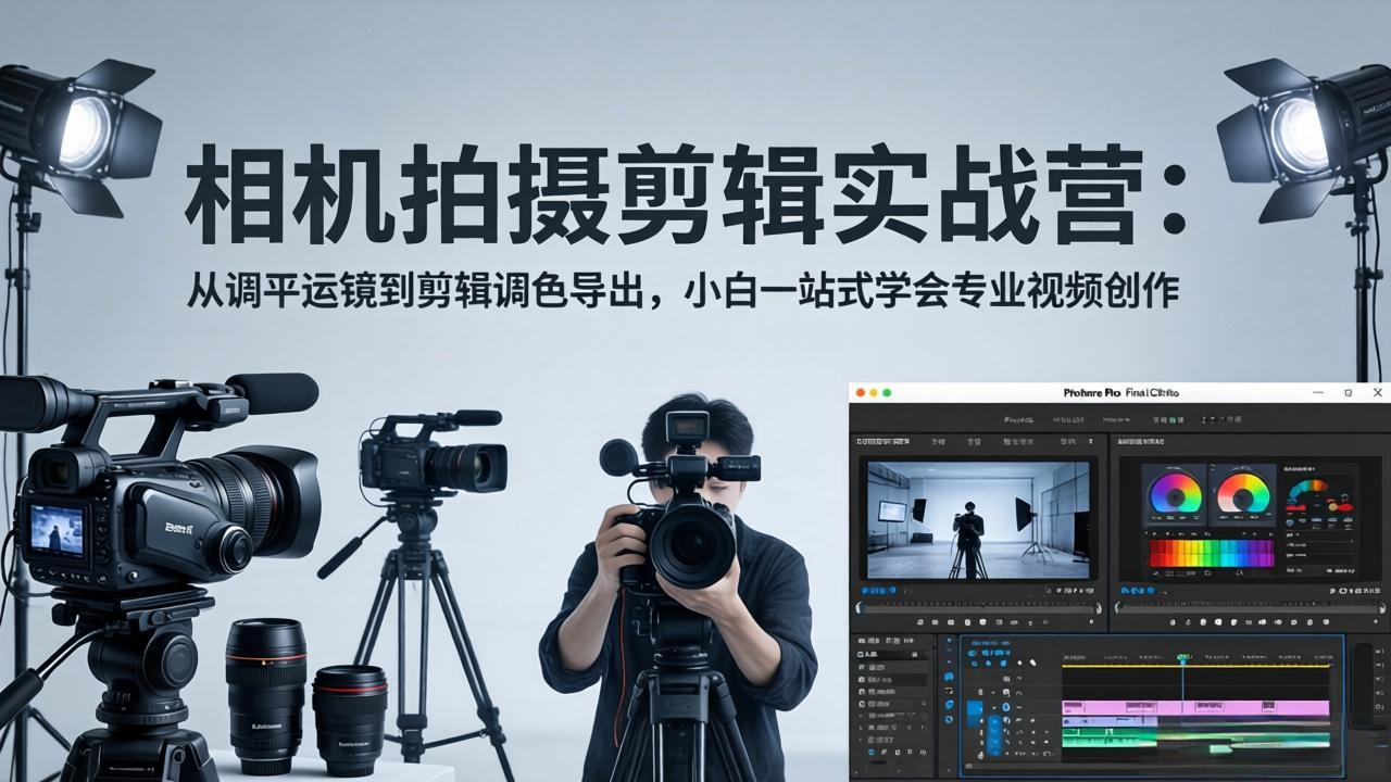 （18002期）相机拍摄剪辑实战营：从调平运镜到剪辑调色导出，小白一站式学会专业视频创作-低成本创业项目大全｜短视频带货+AI副业变现｜知行创业网