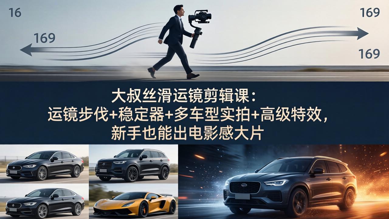 （18004期）大叔丝滑运镜剪辑课：运镜步伐+稳定器+多车型实拍+高级特效，新手也能出电影感大片-低成本创业项目大全｜短视频带货+AI副业变现｜知行创业网