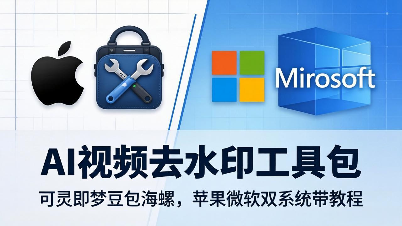 （18073期）AI视频去水印工具包：可灵即梦豆包海螺，苹果微软双系统带教程-低成本创业项目大全｜短视频带货+AI副业变现｜知行创业网