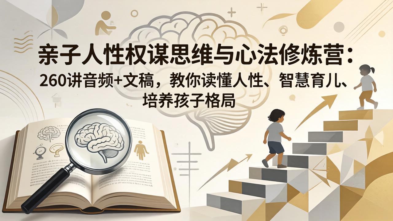 （18076期）亲子人性权谋思维与心法修炼营：260讲音频+文稿，教你读懂人性、智慧育儿、培养孩子格局-低成本创业项目大全｜短视频带货+AI副业变现｜知行创业网