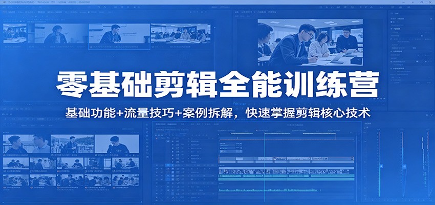零基础剪辑全能训练营：基础功能+流量技巧+案例拆解，快速掌握剪辑核心技术-低成本创业项目大全｜短视频带货+AI副业变现｜知行创业网