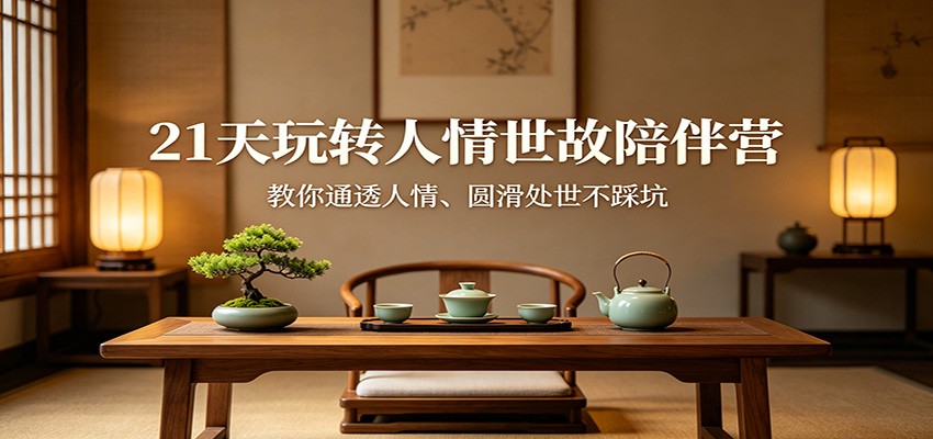 21天玩转人情世故陪伴营：教你通透人情、圆滑处世不踩坑-低成本创业项目大全｜短视频带货+AI副业变现｜知行创业网