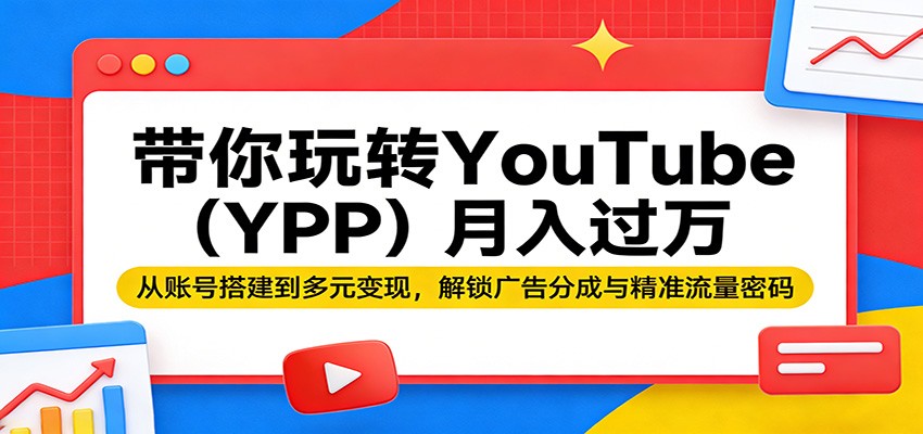 带你玩转YouTube（YPP）月入过万：从账号搭建到多元变现，解锁广告分成与精准流量密码-低成本创业项目大全｜短视频带货+AI副业变现｜知行创业网
