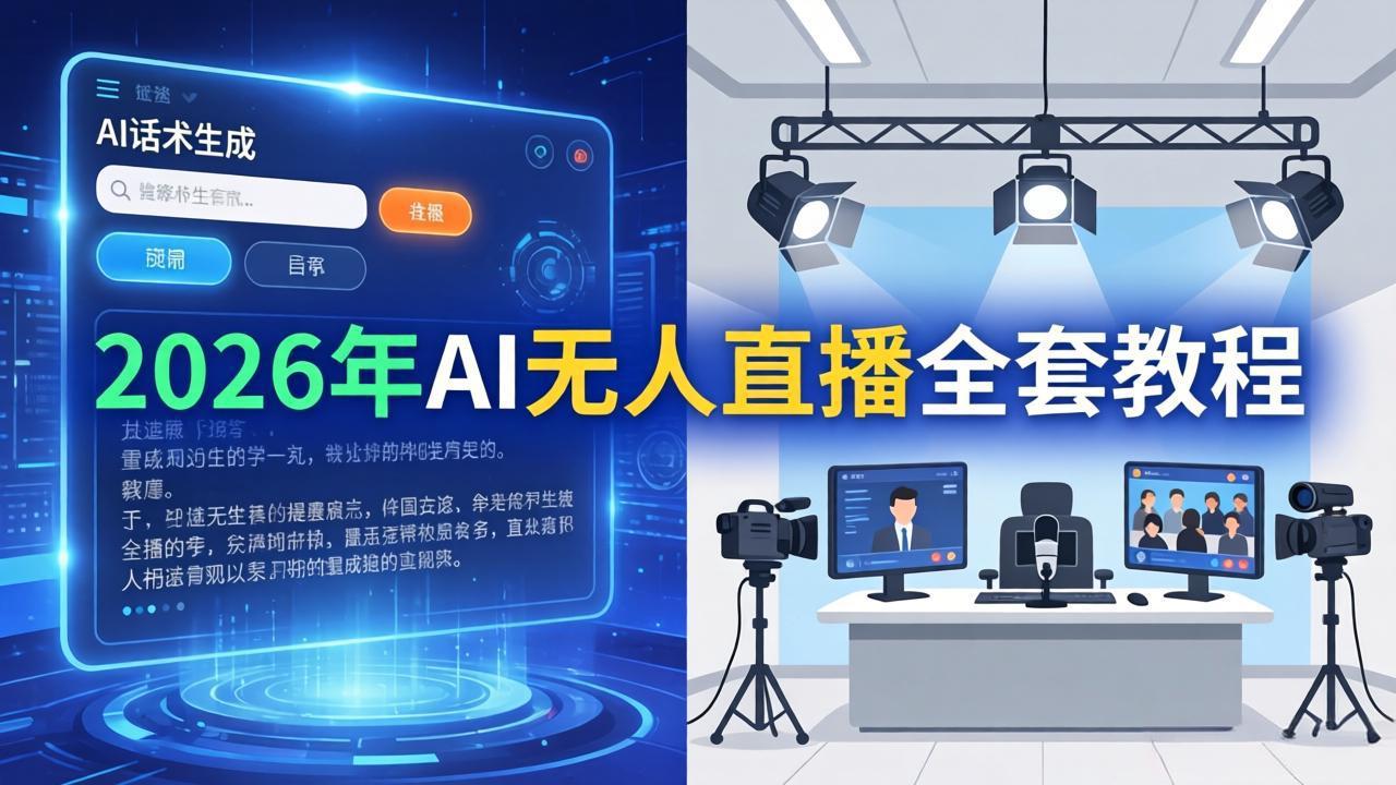 （17953期）2026年AI无人直播全套教程：OBS安装+软件配置+直播间搭建+话术生成+一键开播实操-低成本创业项目大全｜短视频带货+AI副业变现｜知行创业网