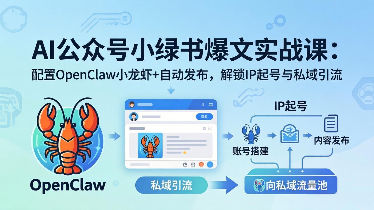 （18132期）AI公众号小绿书变现实战课：小绿书爆文写作+OpenClaw自动发布，解锁IP起号与私域引流-低成本创业项目大全｜短视频带货+AI副业变现｜知行创业网