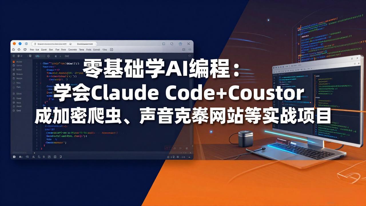 （17941期）零基础学AI编程：学会Claude Code+Cursor完成加密爬虫、声音克隆网站等实战项目-低成本创业项目大全｜短视频带货+AI副业变现｜知行创业网