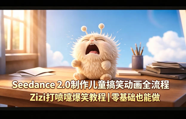 Seedance 2.0制作儿童搞笑动画全流程Zizi打喷嚏爆笑教程｜零基础也能做-低成本创业项目大全｜短视频带货+AI副业变现｜知行创业网