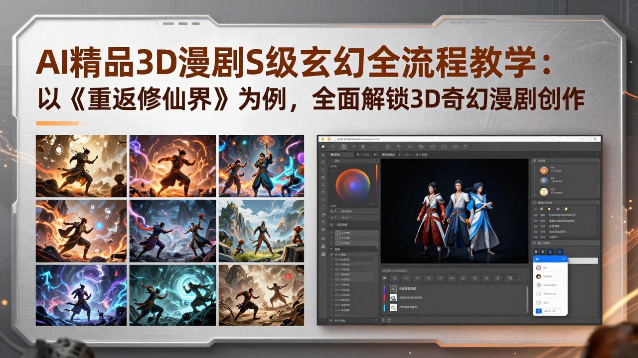 （17882期）AI精品3D漫剧S级玄幻全流程教学：以《重返修仙界》为例，全面解锁3D奇幻漫剧创作-低成本创业项目大全｜短视频带货+AI副业变现｜知行创业网