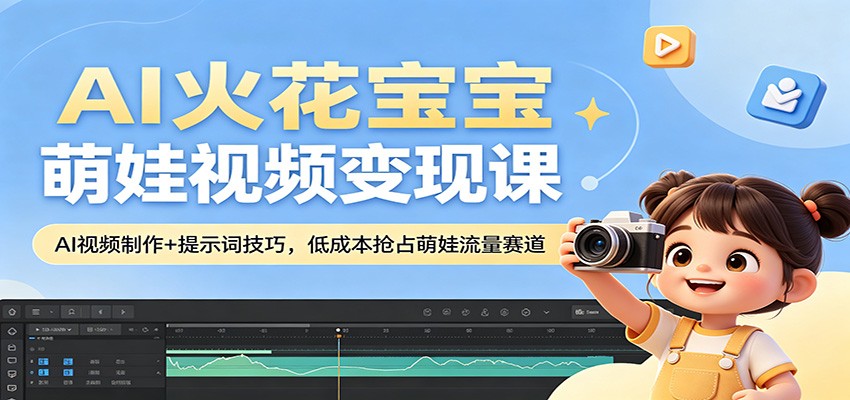 AI火花宝宝萌娃视频变现课：AI视频制作+提示词技巧，低成本抢占萌娃流量赛道-低成本创业项目大全｜短视频带货+AI副业变现｜知行创业网