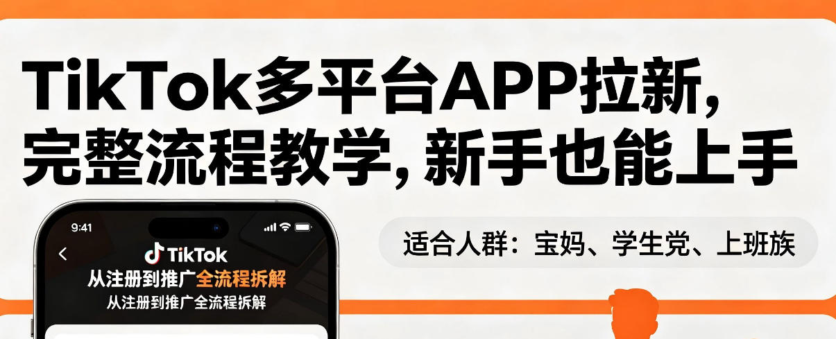 TikTok多平台APP拉新,完整流程教学,新手也能上手,轻松出海搞美金-低成本创业项目大全|短视频带货+AI副业变现|知行创业网