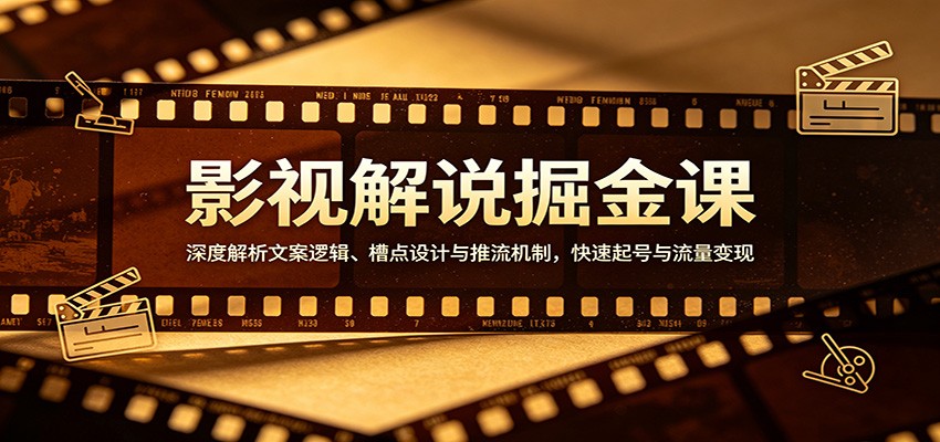 影视解说掘金课：深度解析文案逻辑、槽点设计与推流机制，快速起号与流量变现-低成本创业项目大全｜短视频带货+AI副业变现｜知行创业网