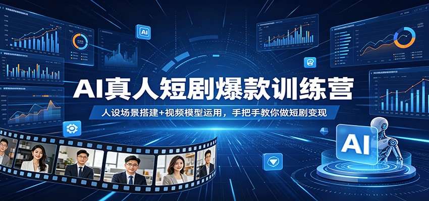 AI真人短剧爆款训练营：人设场景搭建+视频模型运用，手把手教你做短剧变现-低成本创业项目大全｜短视频带货+AI副业变现｜知行创业网