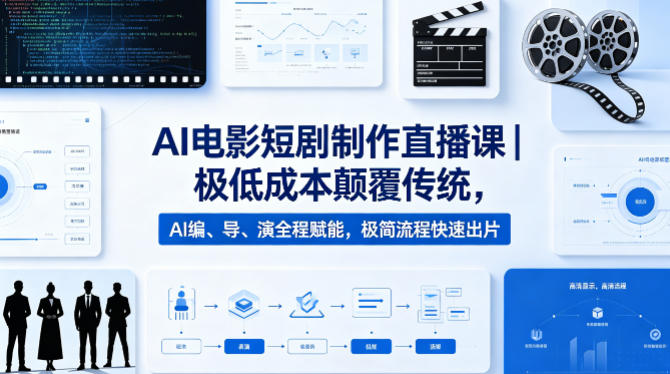 AI电影短剧制作直播课｜极低成本颠覆传统，AI编、导、演全程赋能，极简流程快速出片-低成本创业项目大全｜短视频带货+AI副业变现｜知行创业网