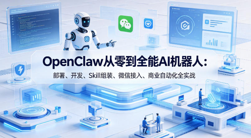OpenClaw从零到全能AI机器人：部署、开发、Skill组装、微信接入、商业自动化全实战-低成本创业项目大全｜短视频带货+AI副业变现｜知行创业网