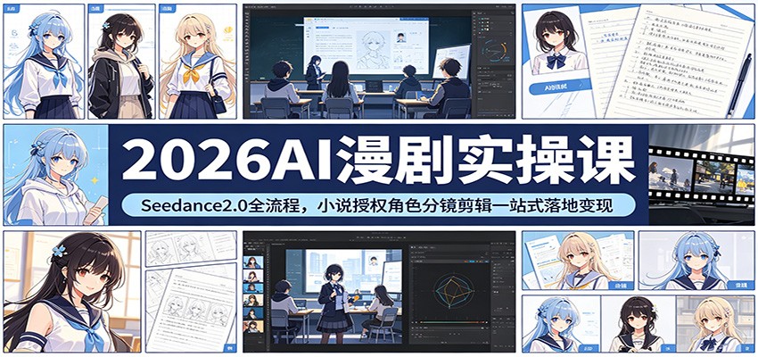 2026AI漫剧实操课：Seedance2.0全流程，小说授权角色分镜剪辑一站式落地变现-低成本创业项目大全｜短视频带货+AI副业变现｜知行创业网