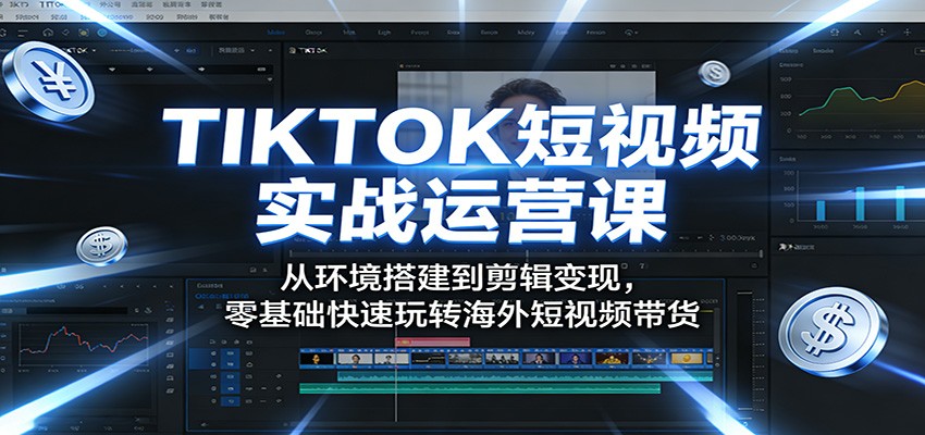 TIKTOK短视频实战运营课：从环境搭建到剪辑变现，零基础快速玩转海外短视频带货-低成本创业项目大全｜短视频带货+AI副业变现｜知行创业网