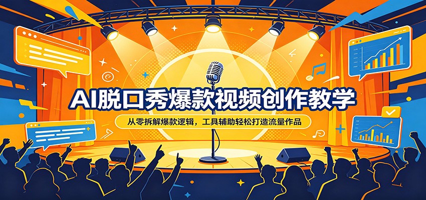 AI脱口秀爆款视频创作教学：从零拆解爆款逻辑，工具辅助轻松打造流量作品-低成本创业项目大全｜短视频带货+AI副业变现｜知行创业网
