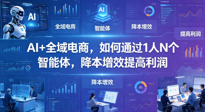 AI+全域电商，如何通过1人N个智能体，降本增效提高利润-低成本创业项目大全｜短视频带货+AI副业变现｜知行创业网