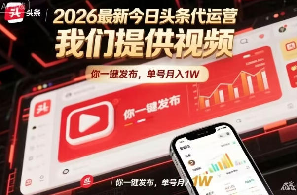 今日头条躺賺模式，你9我1，操作简单，一键发布，单机日入数百，长期合作【揭秘】-低成本创业项目大全｜短视频带货+AI副业变现｜知行创业网