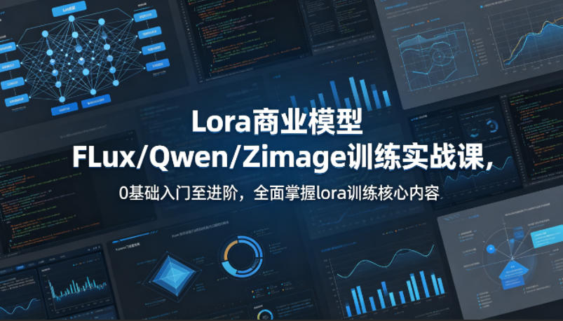 系统性学习Lora商业模型FLux／Qwen／Zimage训练实战课，0基础入门至进阶，全面掌握lora训练核心内容-低成本创业项目大全｜短视频带货+AI副业变现｜知行创业网