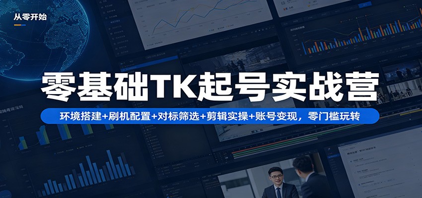 零基础TK起号实战营：环境搭建+ 刷机配置+对标筛选+剪辑实操+账号变现，零门槛玩转-低成本创业项目大全｜短视频带货+AI副业变现｜知行创业网