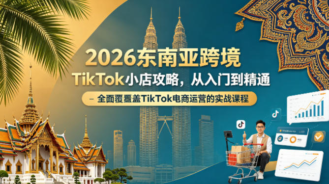 2026东南亚跨境TikTok小店攻略，从入门到精通、全面覆盖TikTok电商运营的实战课程（更新4月）-低成本创业项目大全｜短视频带货+AI副业变现｜知行创业网