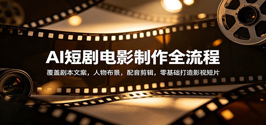 AI短剧电影制作全流程：覆盖剧本文案，人物布景，配音剪辑，零基础打造影视短片-低成本创业项目大全｜短视频带货+AI副业变现｜知行创业网