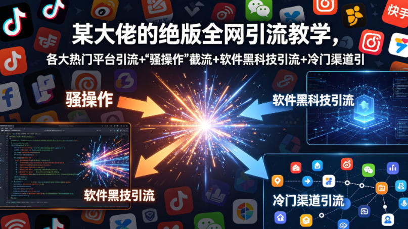 某大佬的绝版全网引流教学，各大热门平台引流+”骚操作”截流+软件黑科技引流+冷门渠道引流等-低成本创业项目大全｜短视频带货+AI副业变现｜知行创业网