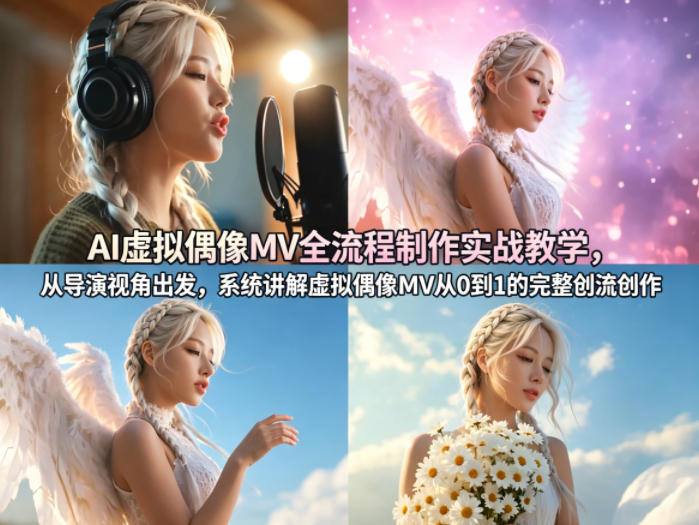 AI虚拟偶像MV全流程制作实战教学，从导演视角出发，系统讲解虚拟偶像MV从0到1的完整创作流程-低成本创业项目大全｜短视频带货+AI副业变现｜知行创业网