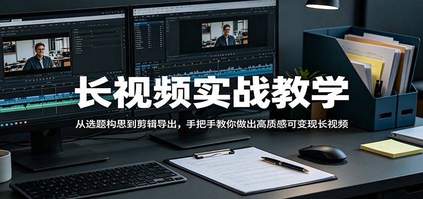 长视频实战教学，从选题构思到剪辑导出，手把手教你做出高质感可变现长视频-低成本创业项目大全｜短视频带货+AI副业变现｜知行创业网