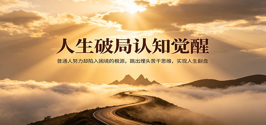 人生破局认知觉醒，普通人努力却陷入困境的根源，跳出埋头苦干思维，实现人生翻盘-低成本创业项目大全｜短视频带货+AI副业变现｜知行创业网