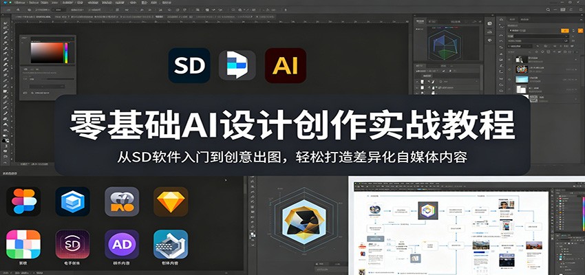 零基础AI设计创作实战教程：从SD软件入门到创意出图，轻松打造差异化自媒体内容-低成本创业项目大全｜短视频带货+AI副业变现｜知行创业网