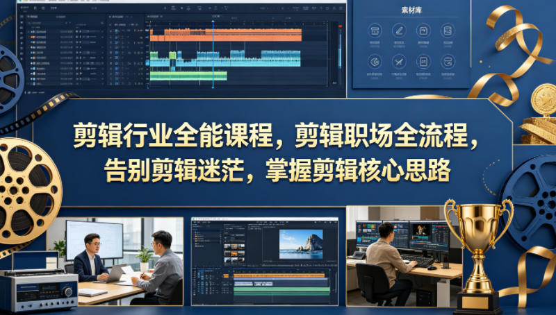 剪辑行业全能课程，剪辑职场全流程，告别剪辑迷茫，掌握剪辑核心思路-低成本创业项目大全｜短视频带货+AI副业变现｜知行创业网