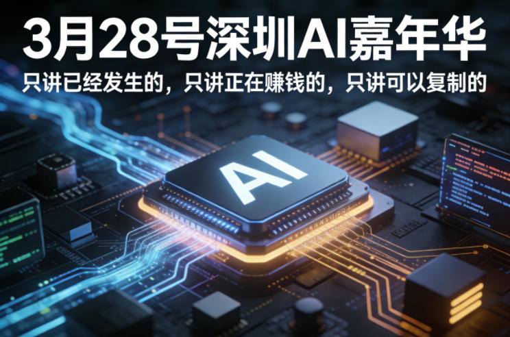 3月28号深圳AI嘉年华，只讲已经发生的，只讲正在賺钱的，只讲可以复制的-低成本创业项目大全｜短视频带货+AI副业变现｜知行创业网