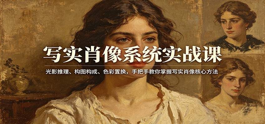 写实肖像系统实战课：光影推理、构图构成、色彩置换，手把手教你掌握写实肖像核心方法-低成本创业项目大全｜短视频带货+AI副业变现｜知行创业网