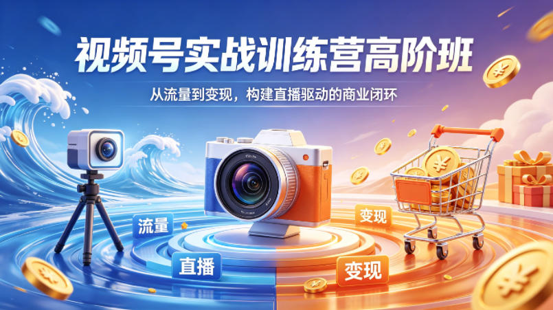 视频号实战训练营高阶班，从流量到变现，构建直播驱动的商业闭环（26年4月）-低成本创业项目大全｜短视频带货+AI副业变现｜知行创业网