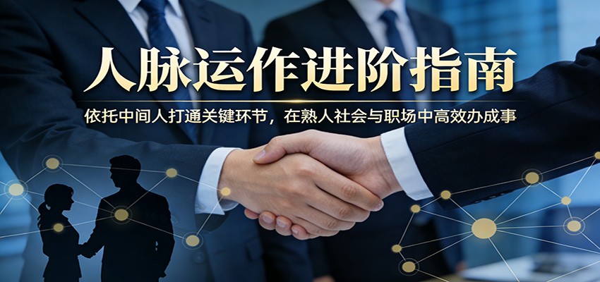 付费文章：人脉运作进阶指南，依托中间人打通关键环节，在熟人社会与职场中高效办成事-低成本创业项目大全｜短视频带货+AI副业变现｜知行创业网