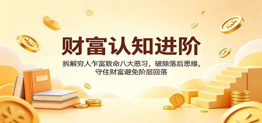 财富认知进阶：拆解穷人乍富致命八大恶习，破除落后思维，守住财富避免阶层回落-低成本创业项目大全｜短视频带货+AI副业变现｜知行创业网
