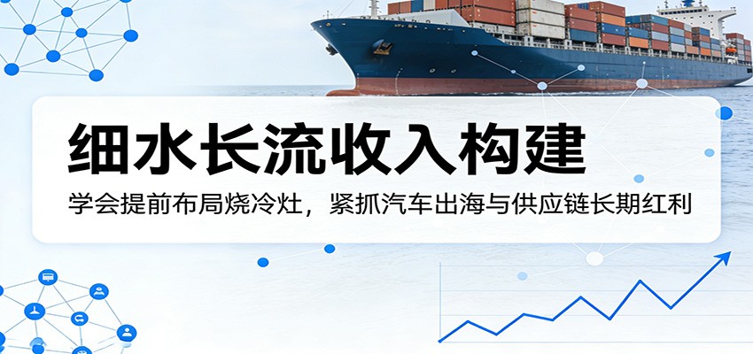 付费文章：细水长流收入构建，学会提前布局烧冷灶，紧抓汽车出海与供应链长期红利-低成本创业项目大全｜短视频带货+AI副业变现｜知行创业网