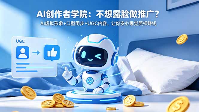 （18599期）AI创作者学院：不想露脸做推广？AI虚拟形象+口型同步+UGC内容，让你安心睡觉照样赚钱-低成本创业项目大全｜短视频带货+AI副业变现｜知行创业网