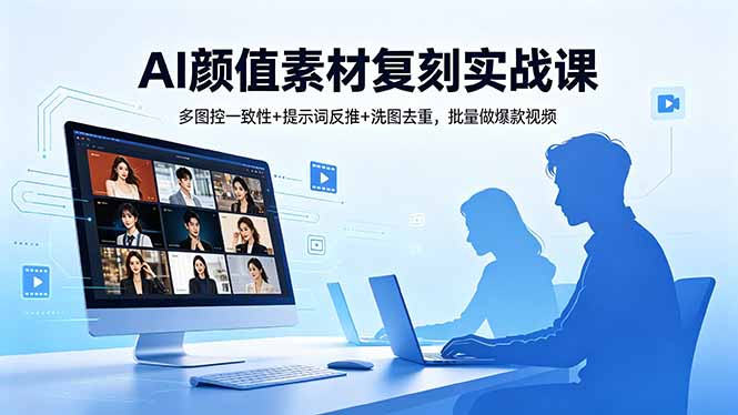 （18450期）AI颜值素材复刻实战课，多图控一致性+提示词反推+洗图去重，批量做爆款视频-低成本创业项目大全｜短视频带货+AI副业变现｜知行创业网