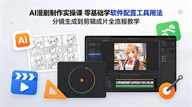 （18605期）AI漫剧制作实操课 零基础学软件配置工具用法 分镜生成到剪辑成片全流程教学-低成本创业项目大全｜短视频带货+AI副业变现｜知行创业网