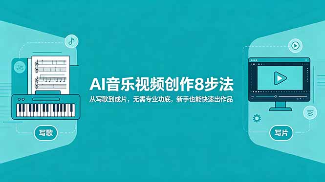 （18340期）AI音乐视频创作8步法：从写歌到成片，无需专业功底，新手也能快速出作品-低成本创业项目大全｜短视频带货+AI副业变现｜知行创业网